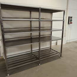 Etagère mobile en inox - 232x80x220 cm